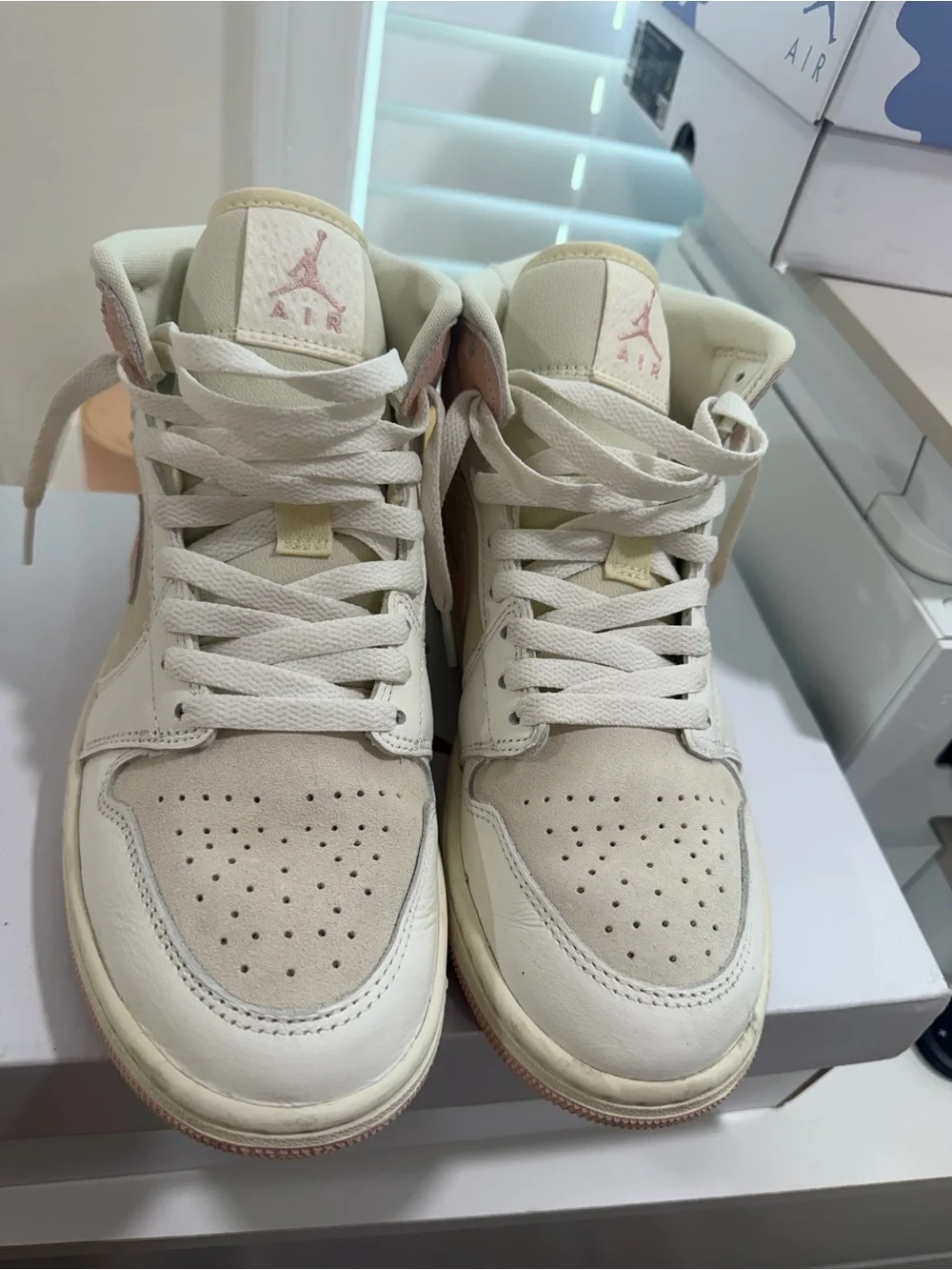 Nike Air Jordan 1 High Pink & Cream Suede Sneakers